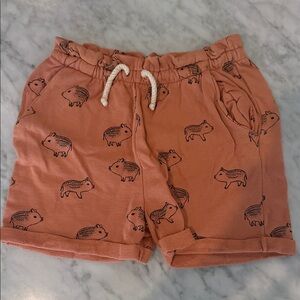 Kids Animal Print Shorts - Orange